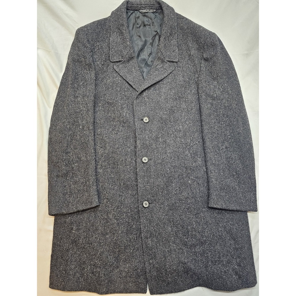 Vintage 100% Virgin Wool Unbranded Czechoslovakian Mens Mid-Length Coat - Picture 1 of 8